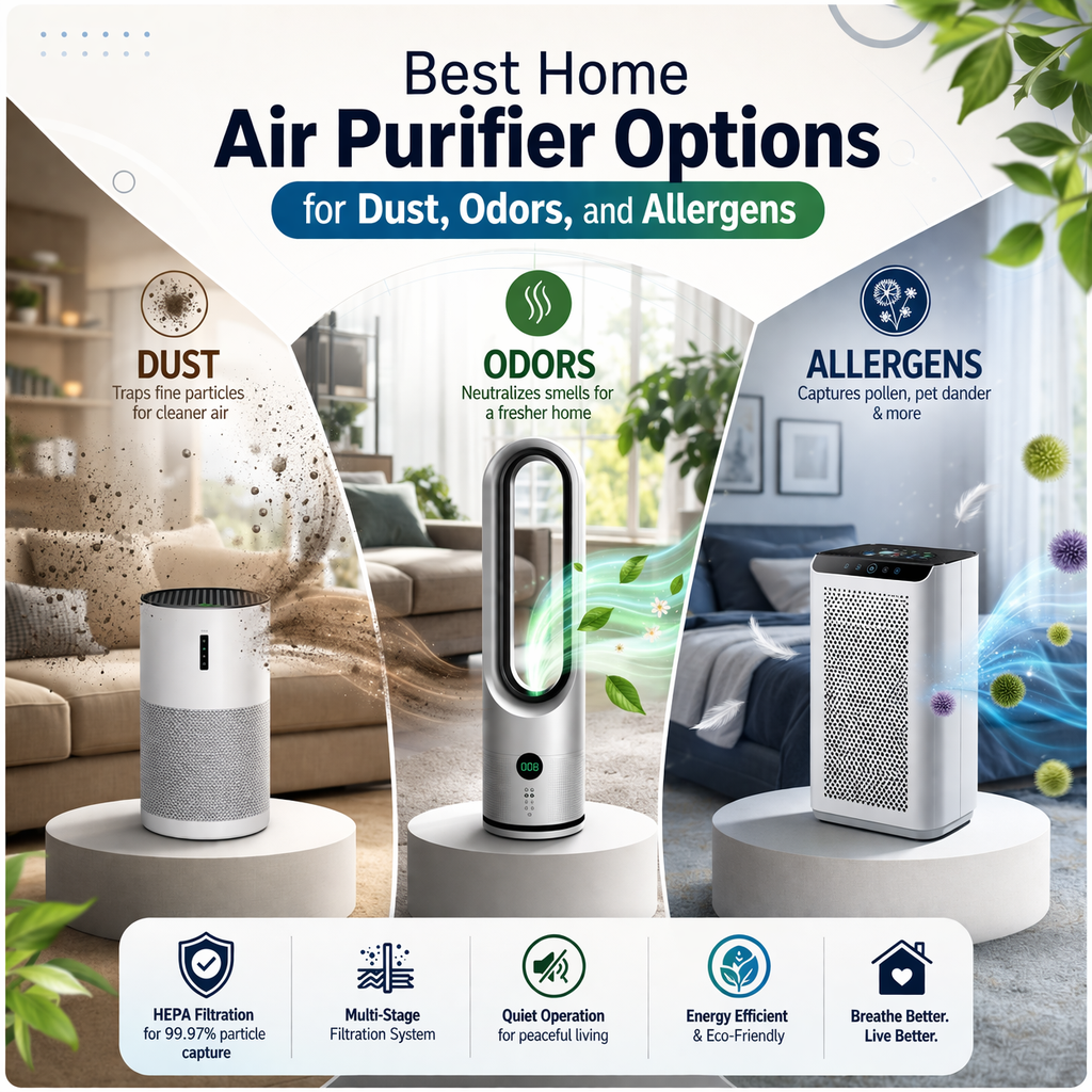 Best Home Air Purifier Options for Dust, Odors, and Allergens